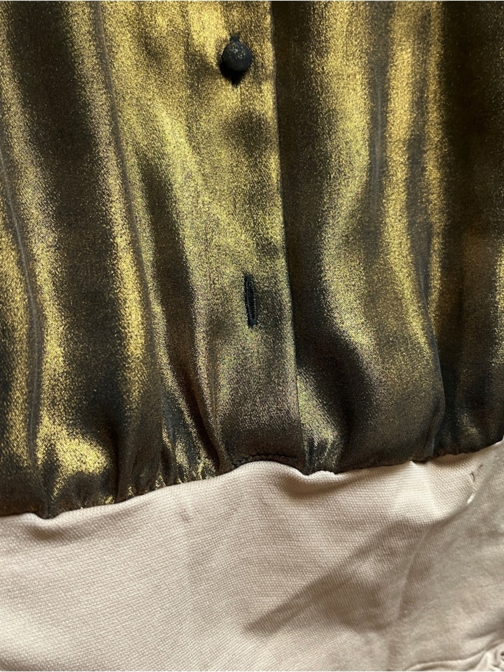FRAME Metallic Gold Custom Altered Bodysuit Top Small Flawed - Picture 4 of 10